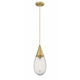 thumbnail image 1 of Innovations Lighting  Malone - 1 Light 6" Cord Hung Pendant Striped Clear/Brushed Brass, 1 of 5