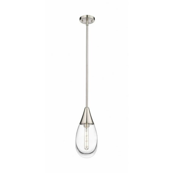 Innovations Lighting Malone - 1 Light 6" Stem Hung Pendant Clear/Satin Nickel