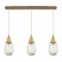 Innovations Lighting  Malone - 3 Light 6" Cord Hung Linear Pendant Clear/Brushed Brass
