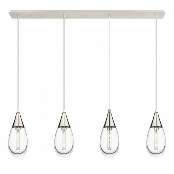 Innovations Lighting - Malone - 4 Light Cord Hung Linear Pendant In Art Deco