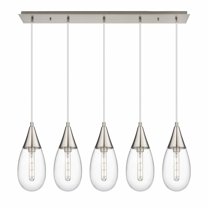 Innovations Lighting  Malone - 5 Light 6" Cord Hung Linear Pendant Clear/Brushed Satin Nickel