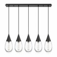 thumbnail image 1 of Innovations Lighting  Malone - 5 Light 6" Cord Hung Linear Pendant Clear/Matte Black, 1 of 5