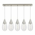 thumbnail image 1 of Innovations Lighting  Malone - 5 Light 6" Cord Hung Linear Pendant Striped Clear/Brushed Satin Nickel, 1 of 5
