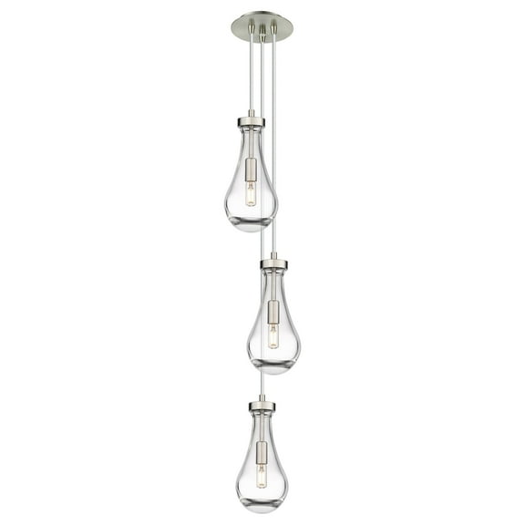 Innovations Lighting  Malone - 6 Light 6" Cord Hung Multi Pendant - 6" Canopy Clear/Brushed Satin Nickel
