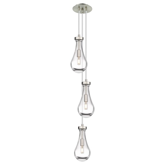 Innovations Lighting Malone - 6 Light 6" Cord Hung Multi Pendant - 6" Canopy Clear/Brushed Satin Nickel