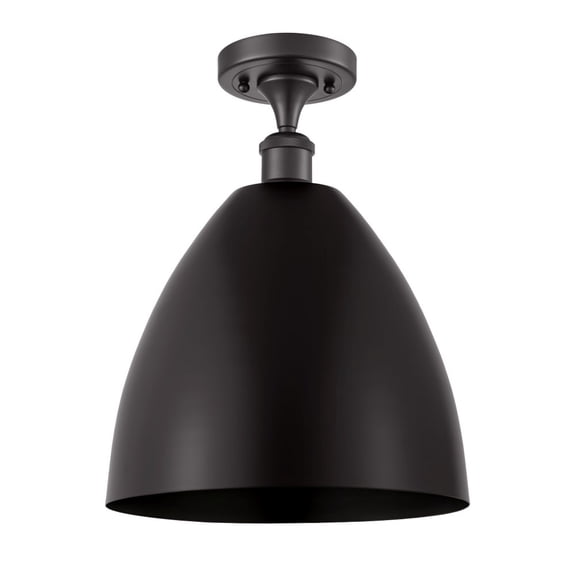 Innovations Lighting Metal Bristol - 1 Light 12" Semi-Flush Mount Matte Black