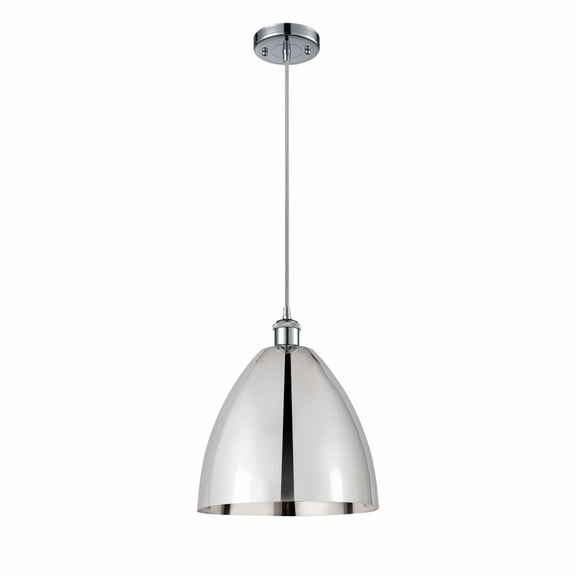 516-1P-PC-MBD-12-PC Innovations Lighting Metal Bristol - 1 Light Mini Pendant In Industrial Style-14.75 Inches Tall and 12 Inches Wide-Polished Chrome