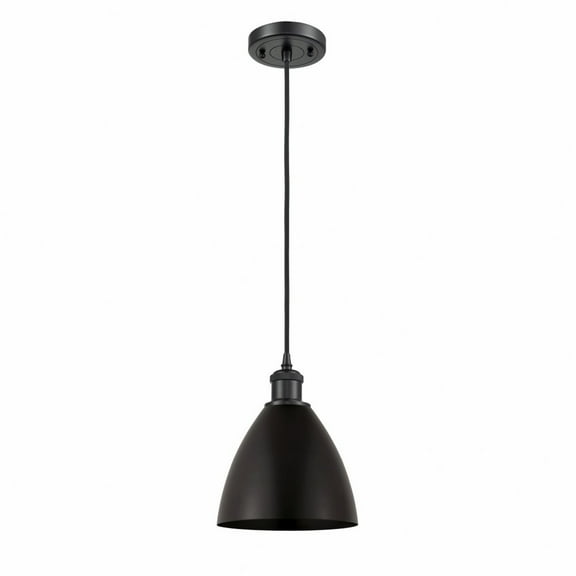 516-1P-BK-MBD-75-BK Innovations Lighting Metal Bristol - 1 Light Mini Pendant In Industrial Style-11.25 Inches Tall and 7.5 Inches Wide-Matte Black
