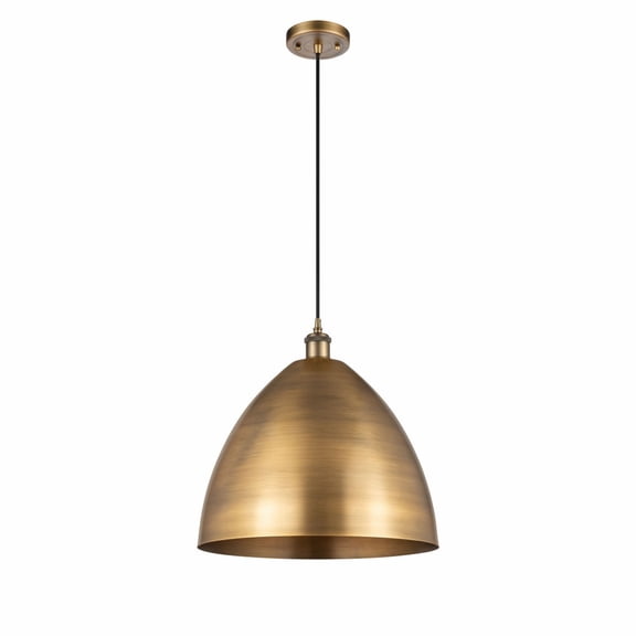 516-1P-BB-MBD-16-BB Innovations Lighting Metal Bristol - 1 Light Mini Pendant In Industrial Style-18.75 Inches Tall and 16 Inches Wide-Brushed Brass