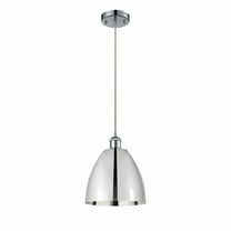 516-1P-PC-MBD-9-PC Innovations Lighting Metal Bristol - 1 Light Mini Pendant In Industrial Style-12.88 Inches Tall and 9 Inches Wide-Polished Chrome