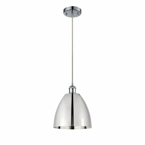 516-1P-PC-MBD-9-PC Innovations Lighting Metal Bristol - 1 Light Mini Pendant In Industrial Style-12.88 Inches Tall and 9 Inches Wide-Polished Chrome