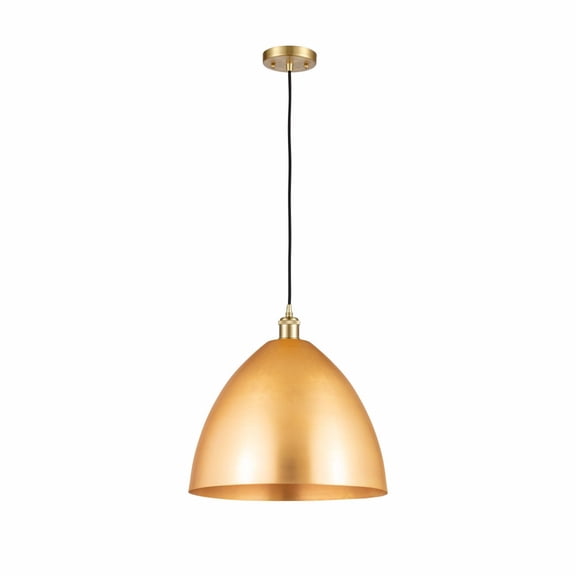 516-1P-SG-MBD-16-SG Innovations Lighting Metal Bristol - 1 Light Mini Pendant In Industrial Style-18.75 Inches Tall and 16 Inches Wide-Satin Gold