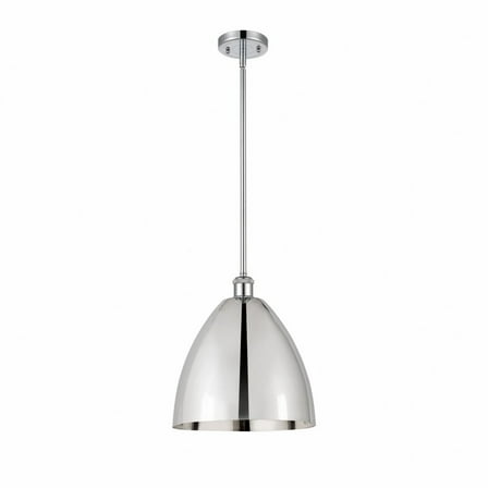 516-1S-PC-MBD-12-PC Innovations Lighting Metal Bristol - 1 Light Pendant In Industrial Style-12.75 Inches Tall and 12 Inches Wide-Polished Chrome