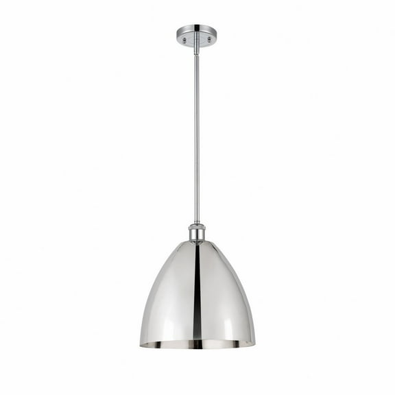 516-1S-PC-MBD-12-PC Innovations Lighting Metal Bristol - 1 Light Pendant In Industrial Style-12.75 Inches Tall and 12 Inches Wide-Polished Chrome