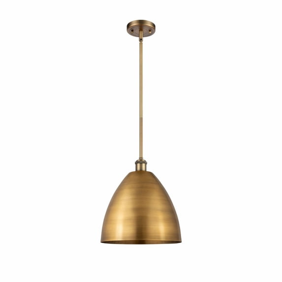 516-1S-BB-MBD-12-BB Innovations Lighting Metal Bristol - 1 Light Pendant In Industrial Style-12.75 Inches Tall and 12 Inches Wide-Brushed Brass Finish