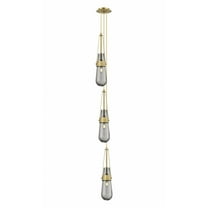 103-452-1P-BB-G452-4SM Innovations Lighting Milan - 3 Light Cord Hung Pendant In Art Deco Style-20.25 Inches Tall and 6.38 Inches Wide-Brushed Brass