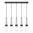 thumbnail image 1 of Innovations Lighting  Milan - 5 Light 4" Cord Hung Linear Pendant Clear/Matte Black, 1 of 5