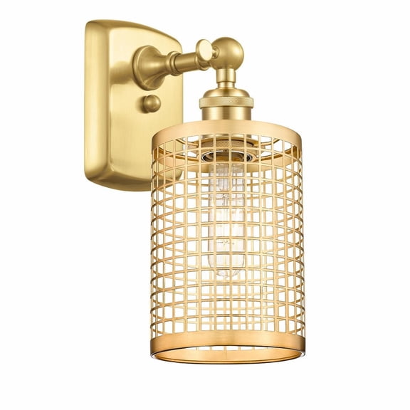 Innovations Lighting  Nestbrook - 1 Light 18" Wall-Mounted Sconce - Satin Gold Finish - Satin Gold Metal Shade