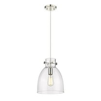 Innovations Lighting  Newton Bell - 1 Light 10" Cord Hung Pendant Clear/Polished Nickel