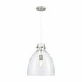 thumbnail image 1 of Innovations Lighting  Newton Bell - 1 Light 14" Cord Hung Pendant Clear/Satin Nickel, 1 of 5