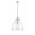 thumbnail image 1 of Innovations Lighting  Newton Bell - 1 Light 16" Stem Hung Pendant Clear/Polished Nickel, 1 of 5