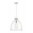 thumbnail image 1 of Innovations Lighting  Newton Bell - 1 Light 18" Cord Hung Pendant Clear/Polished Nickel, 1 of 5