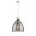 thumbnail image 1 of Innovations Lighting  Newton Bell - 1 Light 18" Stem Hung Pendant Satin Nickel/Plated Smoke, 1 of 5