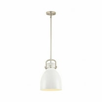 410-1SM-SN-M412-10W-Innovations Lighting-Newton Bell - 1 Light Pendant In Industrial Style-16.75 Inches Tall and 10 Inches Wide-Satin Nickel