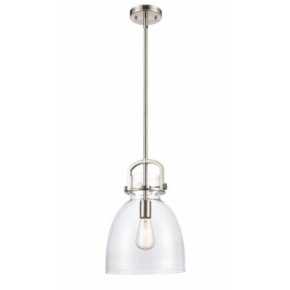 412-1S-SN-10CL-LED-Innovations Lighting-Newton - 10 Inch 3.5W 1 LED Mini Pendant Brushed Satin