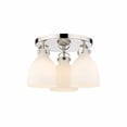 thumbnail image 1 of Innovations Lighting  Newton Bell - 3 Light 7" Flush Mount Polished Nickel/Matte White, 1 of 3