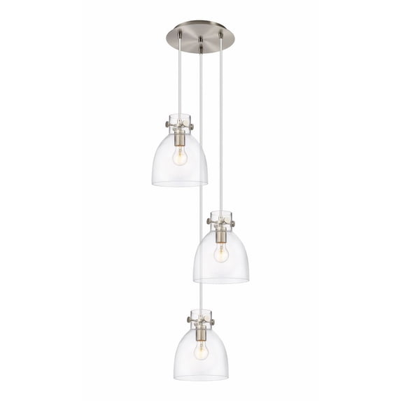 Innovations Lighting - Newton Bell - 3 Light Cord Hung Pendant In Industrial