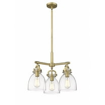 Innovations Lighting - Newton Bell - 3 Light Stem Hung Pendant In Industrial