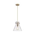 thumbnail image 1 of Innovations Lighting  Newton Cone - 1 Light 10" Cord Hung Pendant Brushed Brass/Seedy, 1 of 2