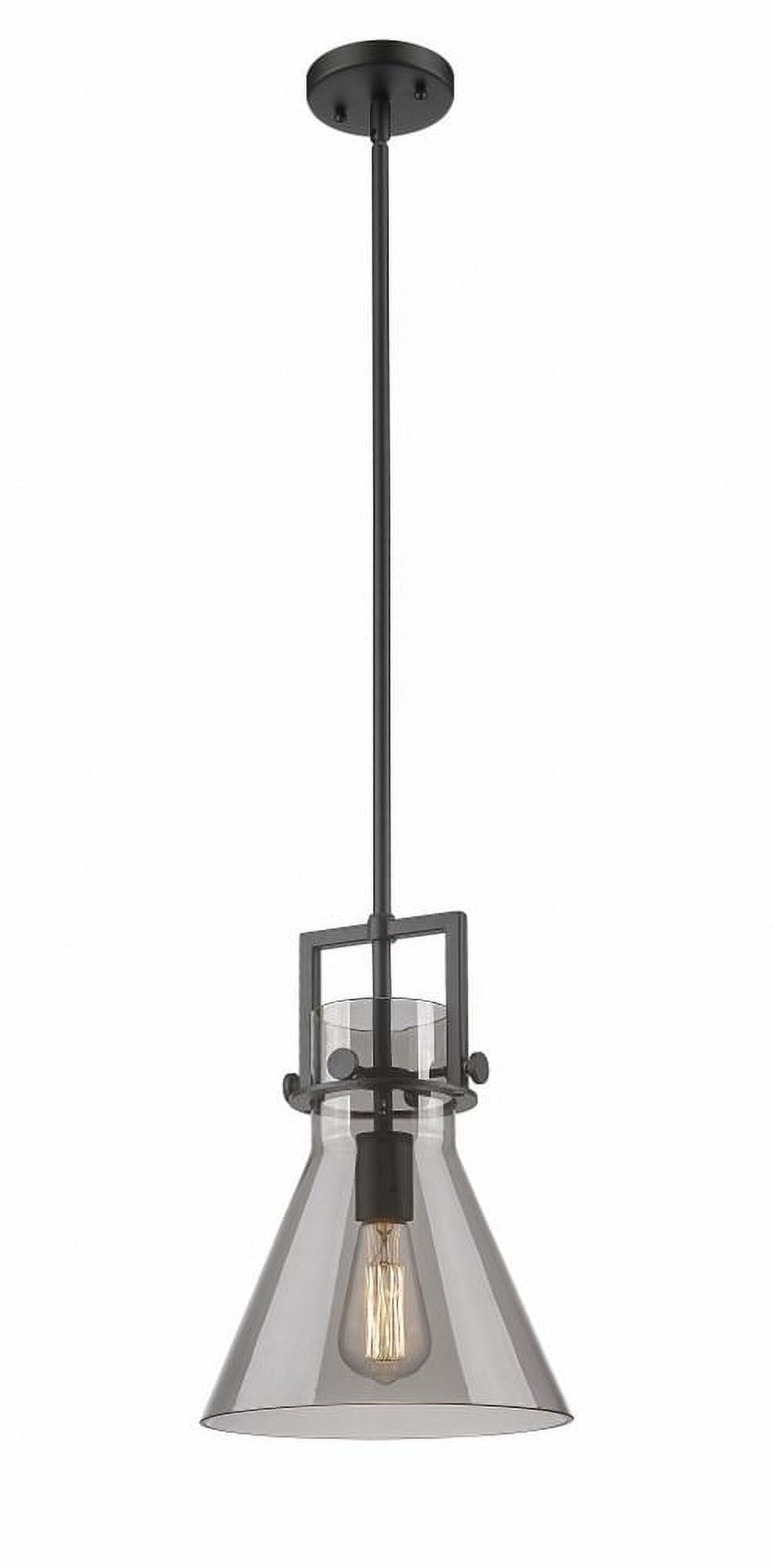 Matte Black and Smoke Glass Mini Pendant Light