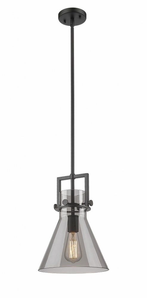 Matte Black and Smoke Glass Mini Pendant Light