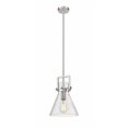 thumbnail image 1 of Innovations Lighting  Newton Cone - 1 Light 10" Stem Hung Pendant Satin Nickel/Seedy, 1 of 4
