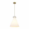 thumbnail image 1 of Innovations Lighting  Newton Cone - 1 Light 14" Cord Hung Pendant Brushed Brass/Matte White, 1 of 5