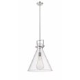 thumbnail image 1 of Innovations Lighting  Newton Cone - 1 Light 16" Stem Hung Pendant Clear/Polished Nickel, 1 of 2