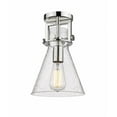 thumbnail image 1 of Innovations Lighting  Newton Cone - 1 Light 8" Flush Mount Polished Nickel/Seedy, 1 of 5