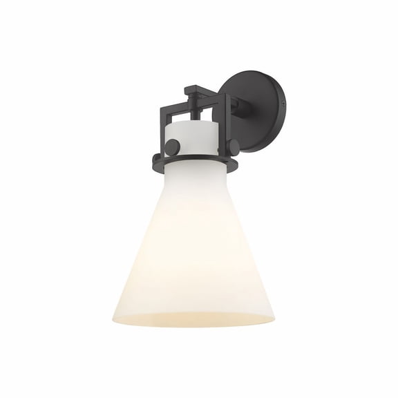 Innovations Lighting Newton Cone - 1 Light 8" Wall-Mounted Sconce Matte White/Matte Black