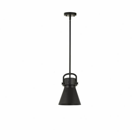 410-1SS-BK-M411-8BK-Innovations Lighting-Newton Cone - 1 Light Stem Hung Pendant In Industrial Style-11.38 Inches Tall and 8 Inches Wide-Matte Black