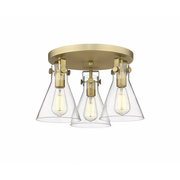 Innovations Lighting - Newton Cone - 3 Light Flush Mount In Industrial