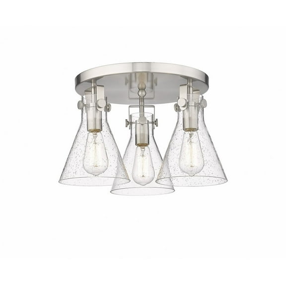 Innovations Lighting - Newton Cone - 3 Light Flush Mount In Industrial