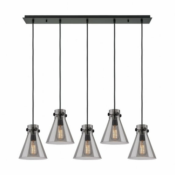 Innovations Lighting - Newton Cone - 5 Light Cord Hung Linear Pendant In