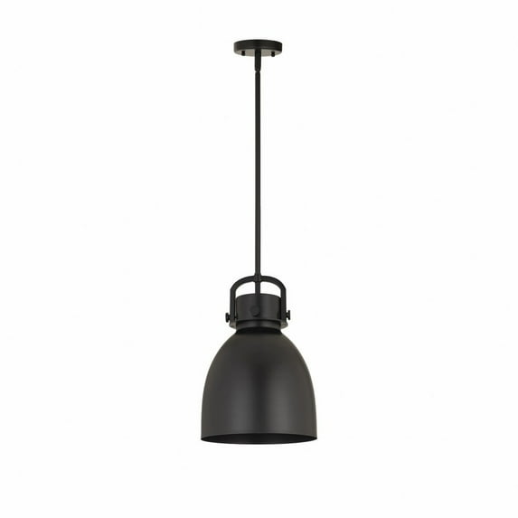 Innovations Lighting Newton Metal Bell - 1 Light 10" Stem Hung Pendant Matte Black