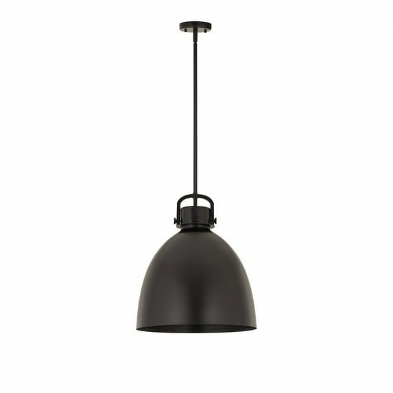 Innovations Lighting Newton Metal Bell - 1 Light 14" Stem Hung Pendant Matte Black