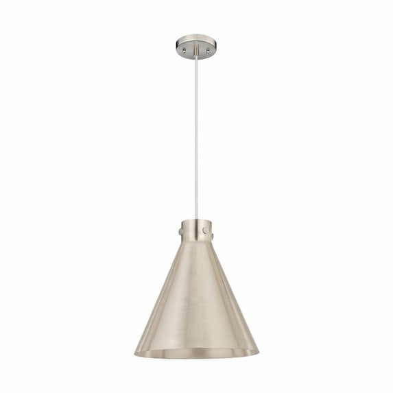 Innovations Lighting Newton Metal Cone - 1 Light 16" Cord Hung Pendant Satin Nickel