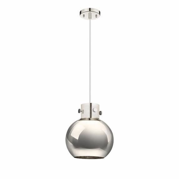 Innovations Lighting Newton Metal Sphere - 1 Light 10" Cord Hung Pendant Polished Nickel