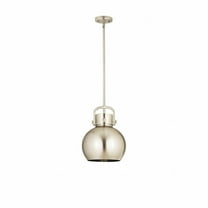 Innovations Lighting  Newton Metal Sphere - 1 Light 10" Stem Hung Pendant Satin Nickel