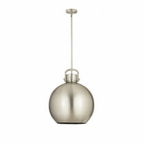 Innovations Lighting  Newton Metal Sphere - 1 Light 16" Stem Hung Pendant Satin Nickel